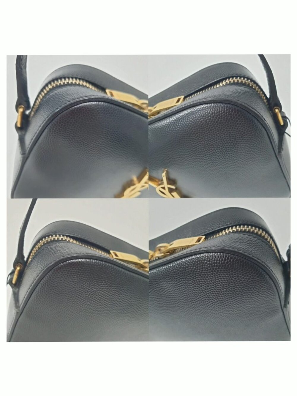 Authentic YSL Saint Laurent Lou Camera Bag Black Leather Gold Logo Crossbody - Picture 5 of 11